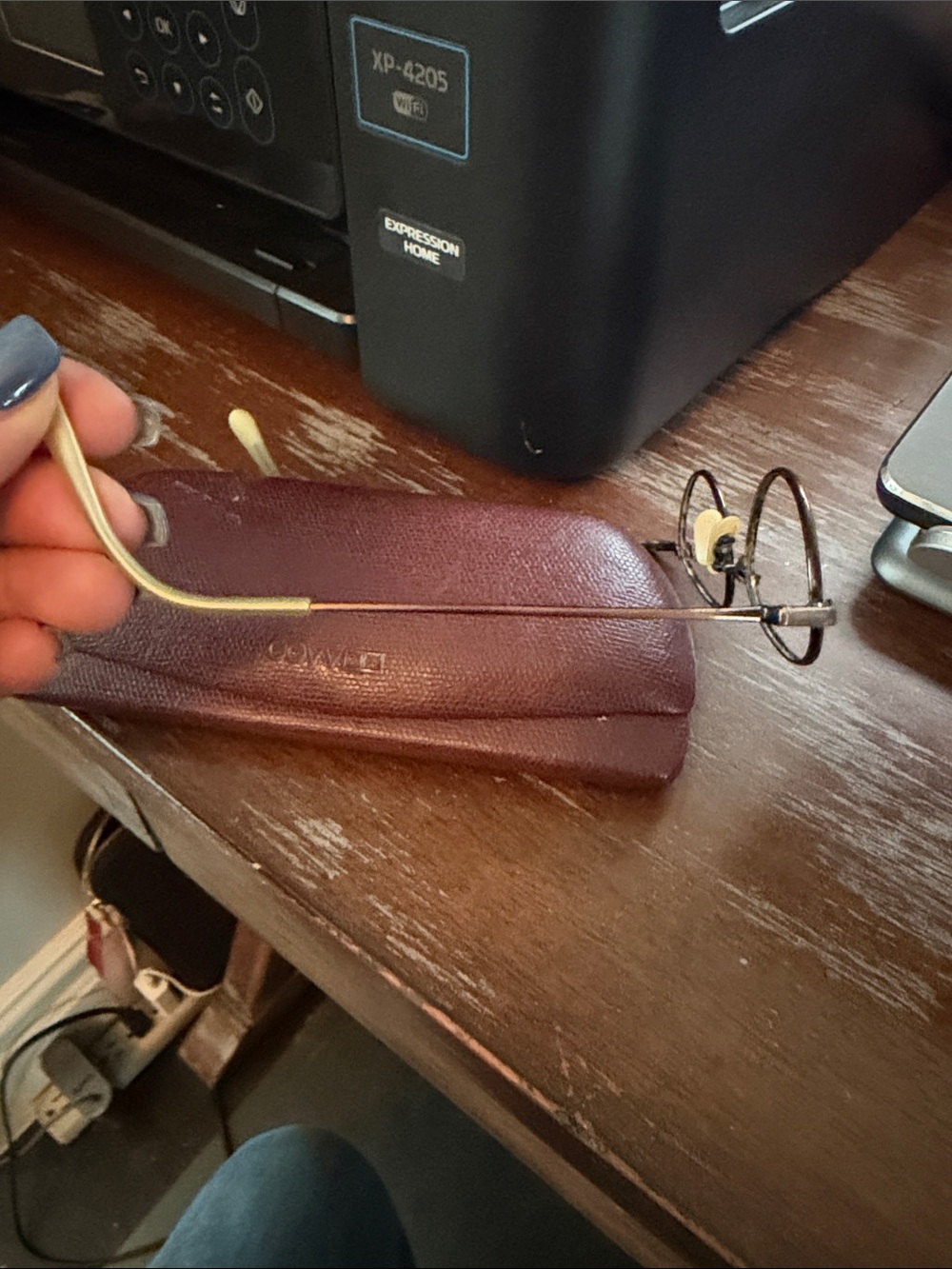 Oliver Peoples OP553 copper colored Round Metal Eyeglasses with vintage red case - Picture 15 of 16